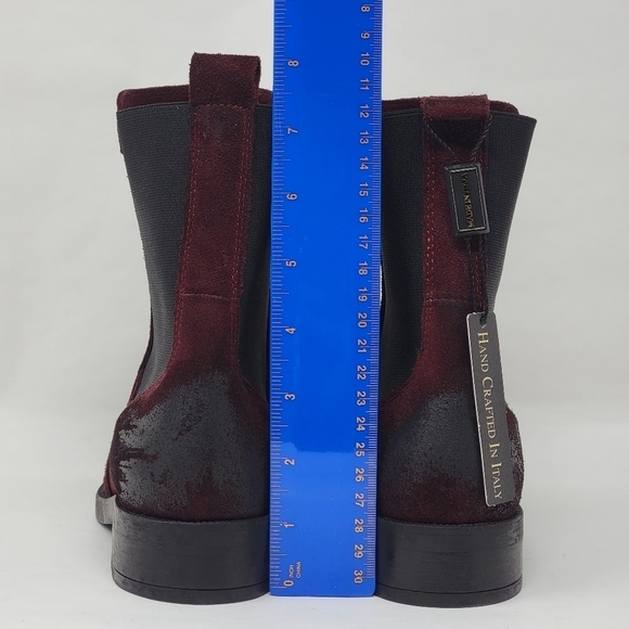 Emanuele Crasto Women's Mid Calf Burgundy Leather Boots Made In Italy Sz 37 New - Picture 7 of 12